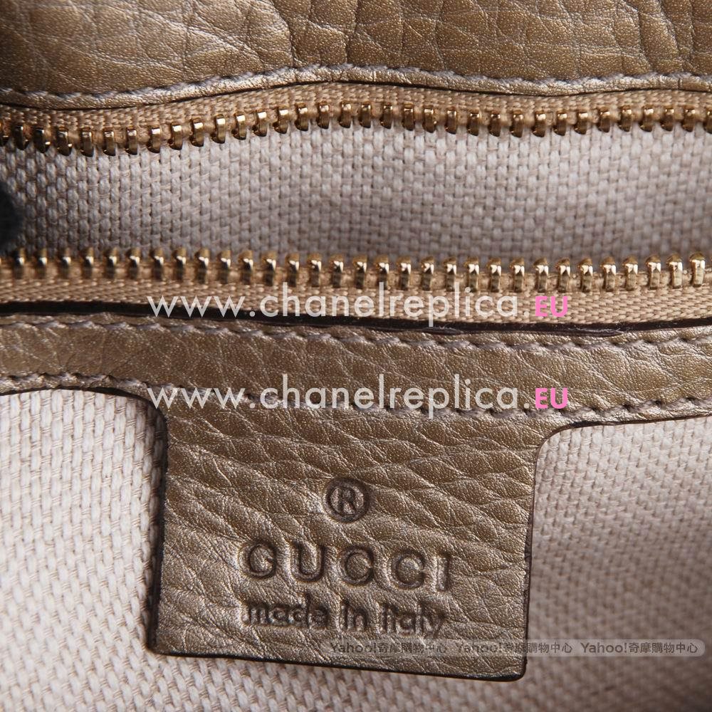 Gucci Soho Disco Caviar Calfskin Bag In Bronze Silver G5232278