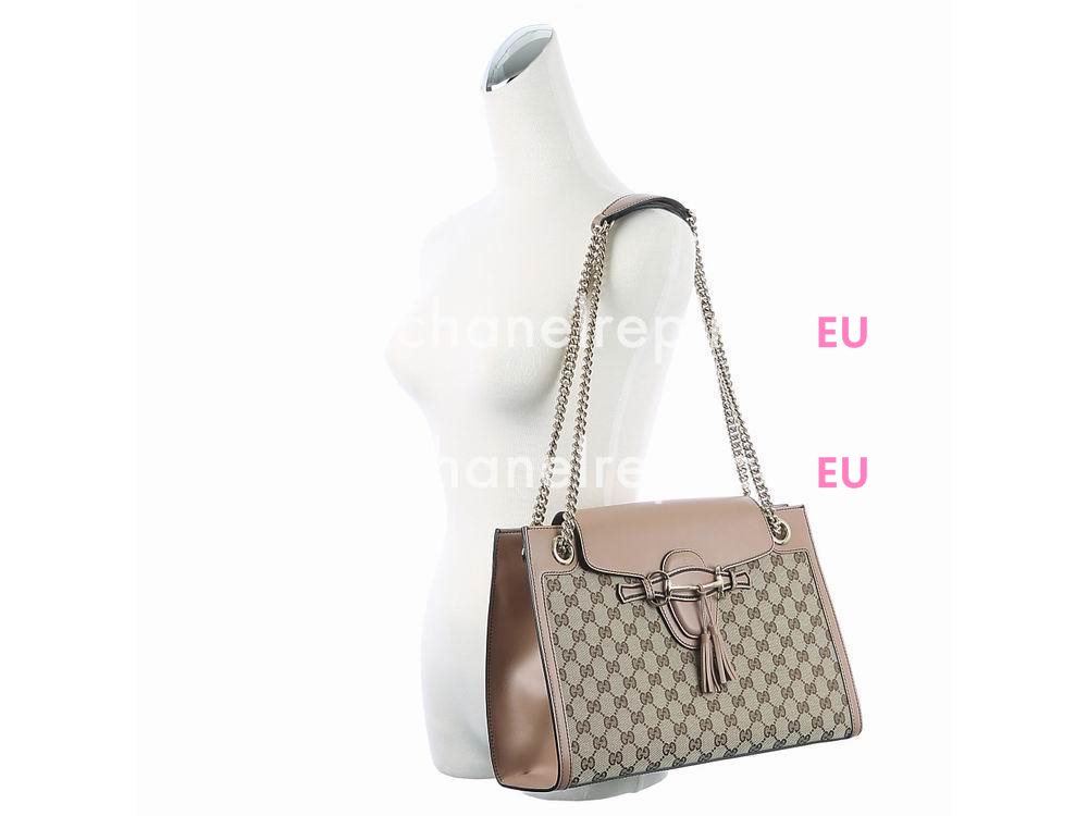 Gucci Emily Guccissima Classic GG Leather shoulder Bag In Pink G295403