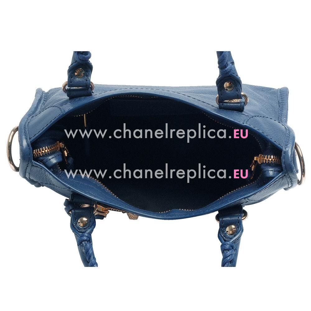 Balenciage City Lambskin Gold hardware Classic Mini Bag Blue B2055044