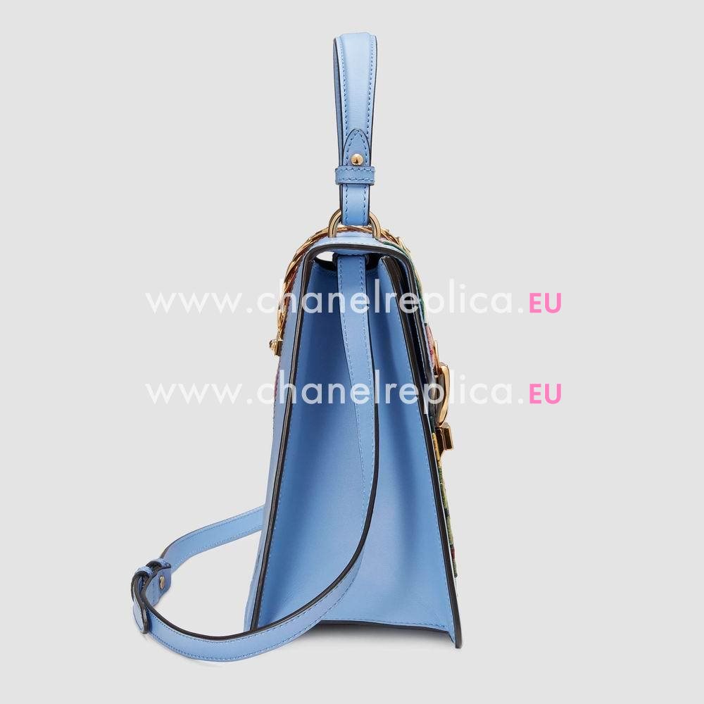 Gucci Sylvie embroidered leather top handle bag 431665 CVLZG 4374