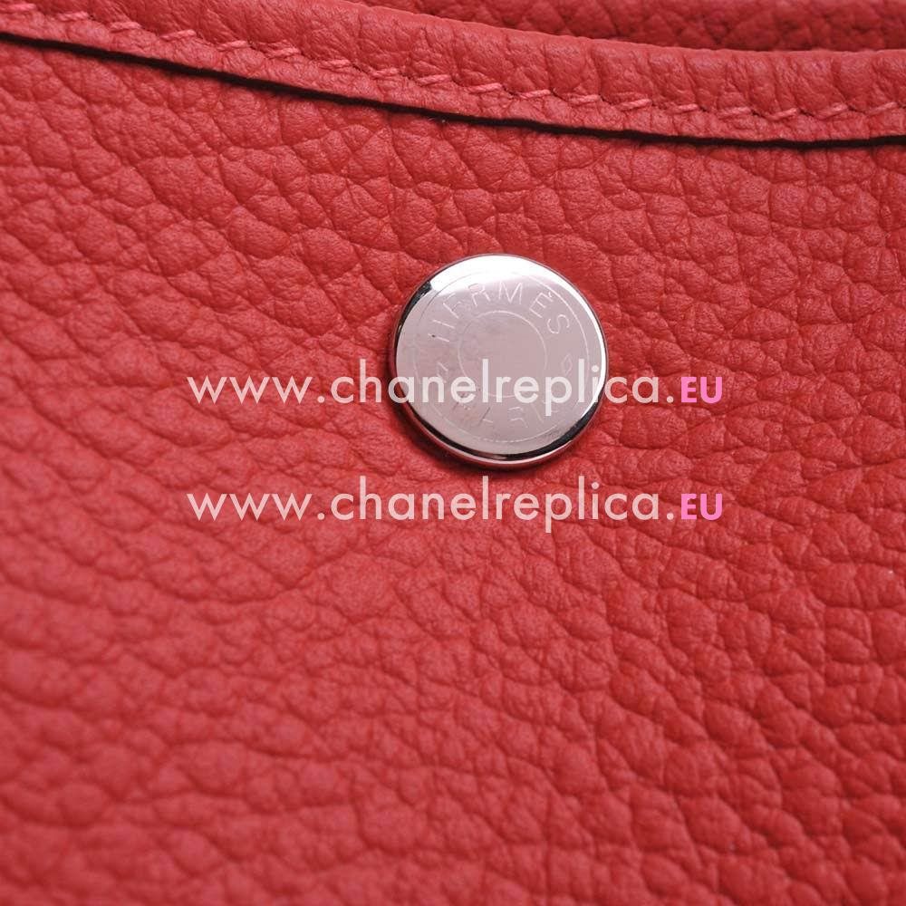Hermes Garden Party 36cm Silvery Button Togo Calfskin Hand/Shoulder bag Orange Red H7041907