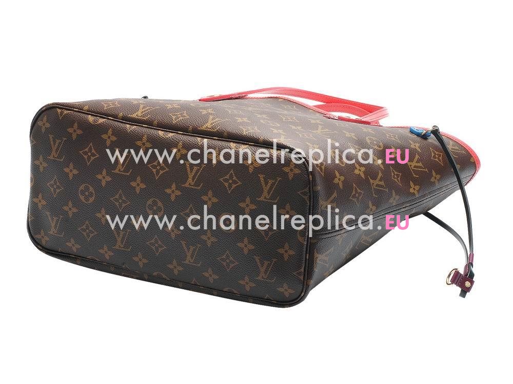 Louis Vuitton Monogram Coated Canvas Neverfull MM Totem Flamingo M41663