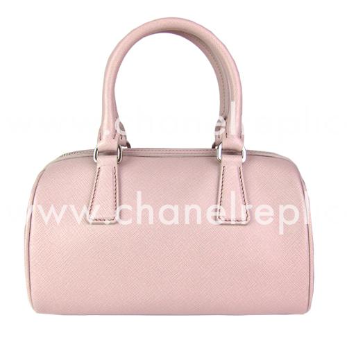 Prada Saffiano Lux Triangle Logo Boston Mini Bag Pink PCL846Y