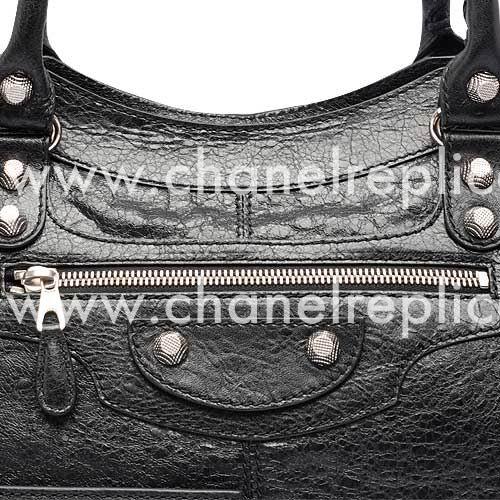 Balenciage Hamilton Part Time Goatskin Silvery hardware Bag Black B2055084