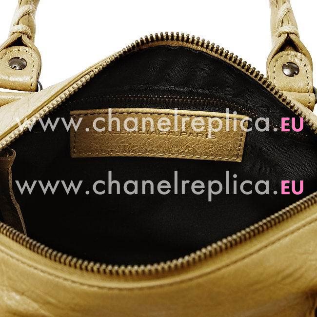 Balenciage Mini Twiggy Lambskin Aged Brass hardware Bag Milk Tea B5167760