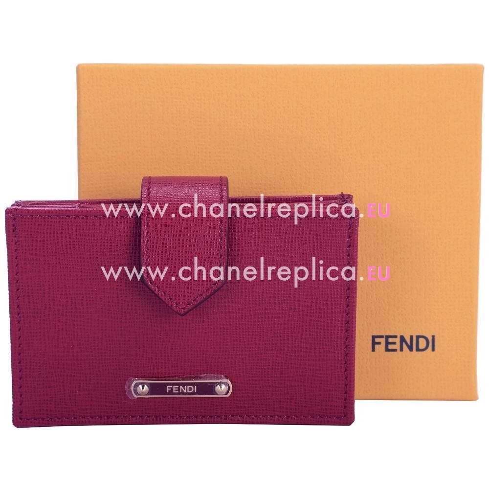 FENDI Calfskin Card Bag Purple Red F4906364