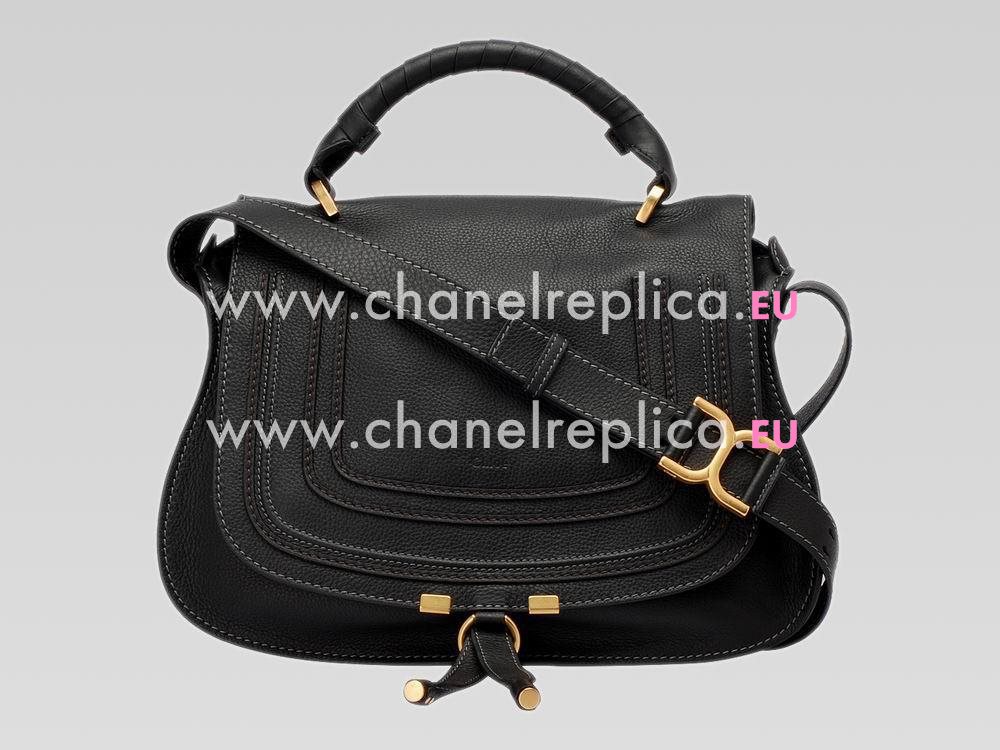 CHLOE Medium Marcie Calfskin Single Handle ShouldBag Black C459210