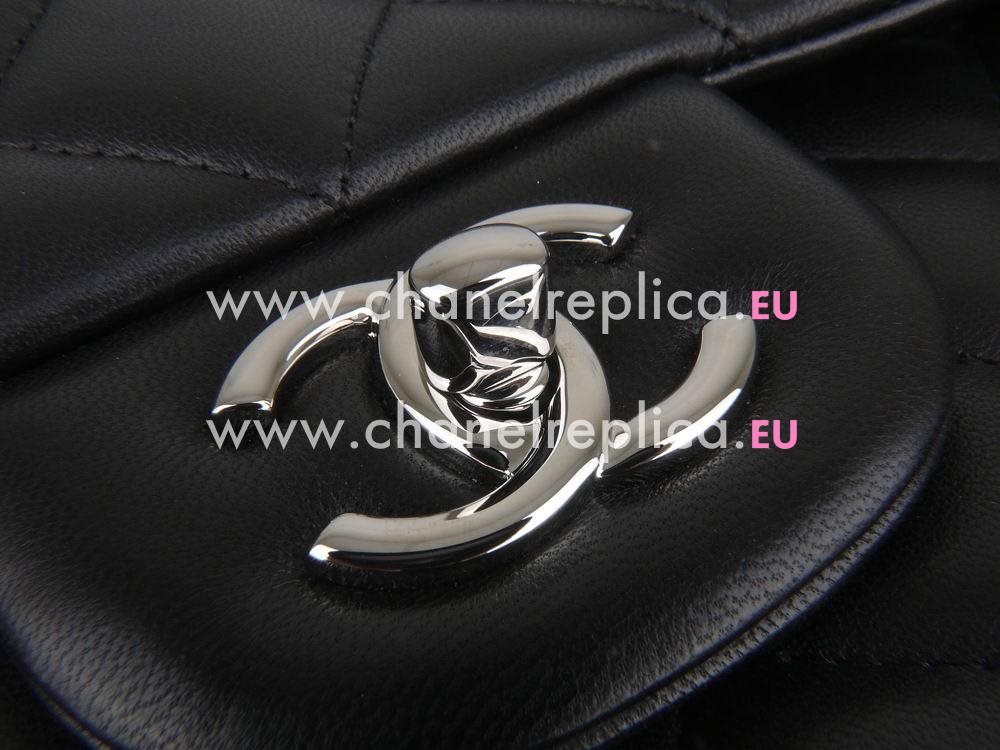 Chanel Lambskin Jumbo Double Flap Bag Black(Silver) A58600BLS