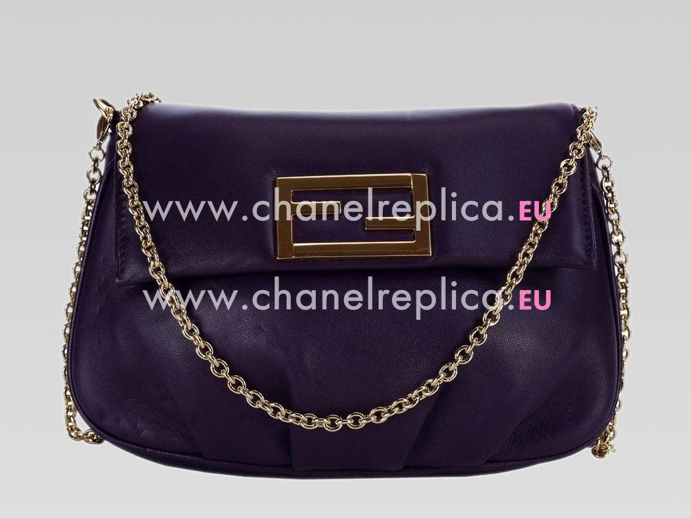 FENDI Mia Napa Lambskin Mini Chain Bag Purple F454300