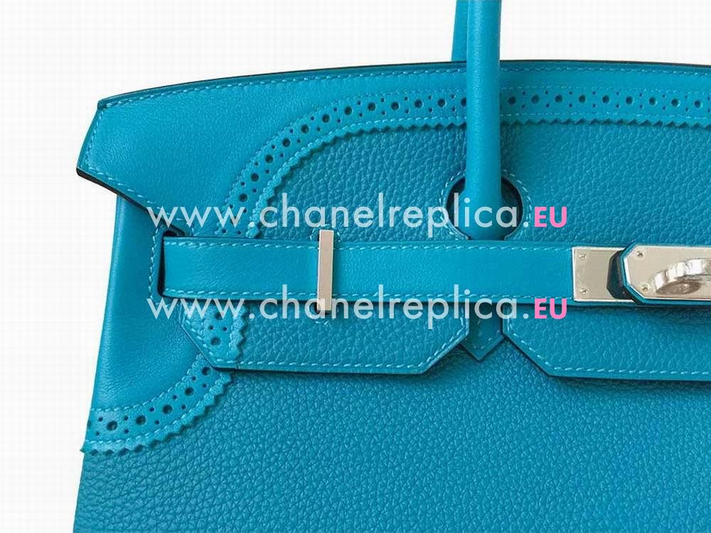 Hermes Birkin 35 Ghillies Turquoise Togo Swift Leather Palladium H1035BBE