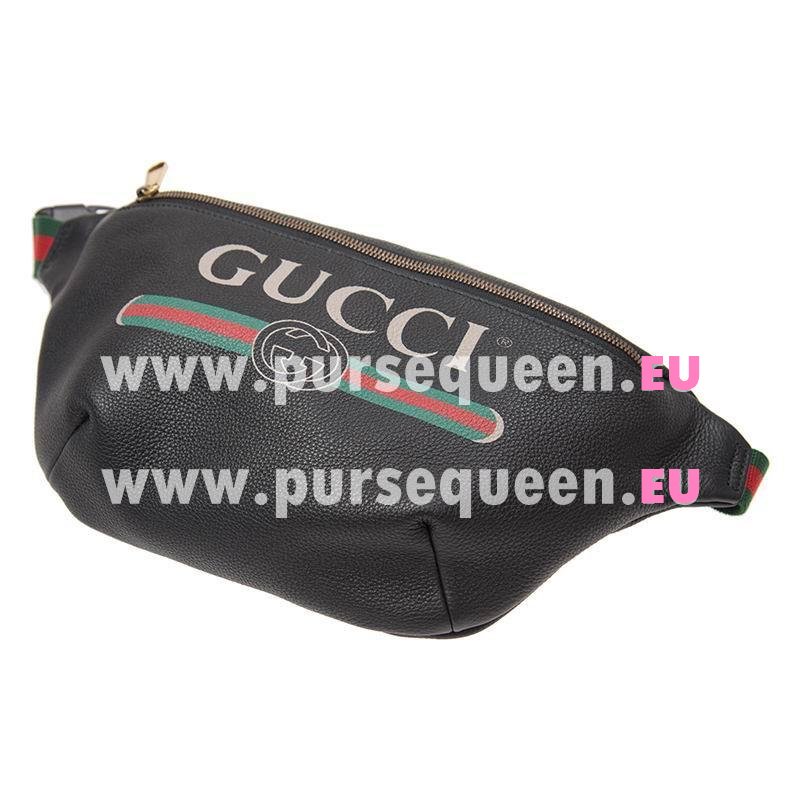 Gucci Black Color Gucci Print Leather Belt Bag 5304120GCCT8164