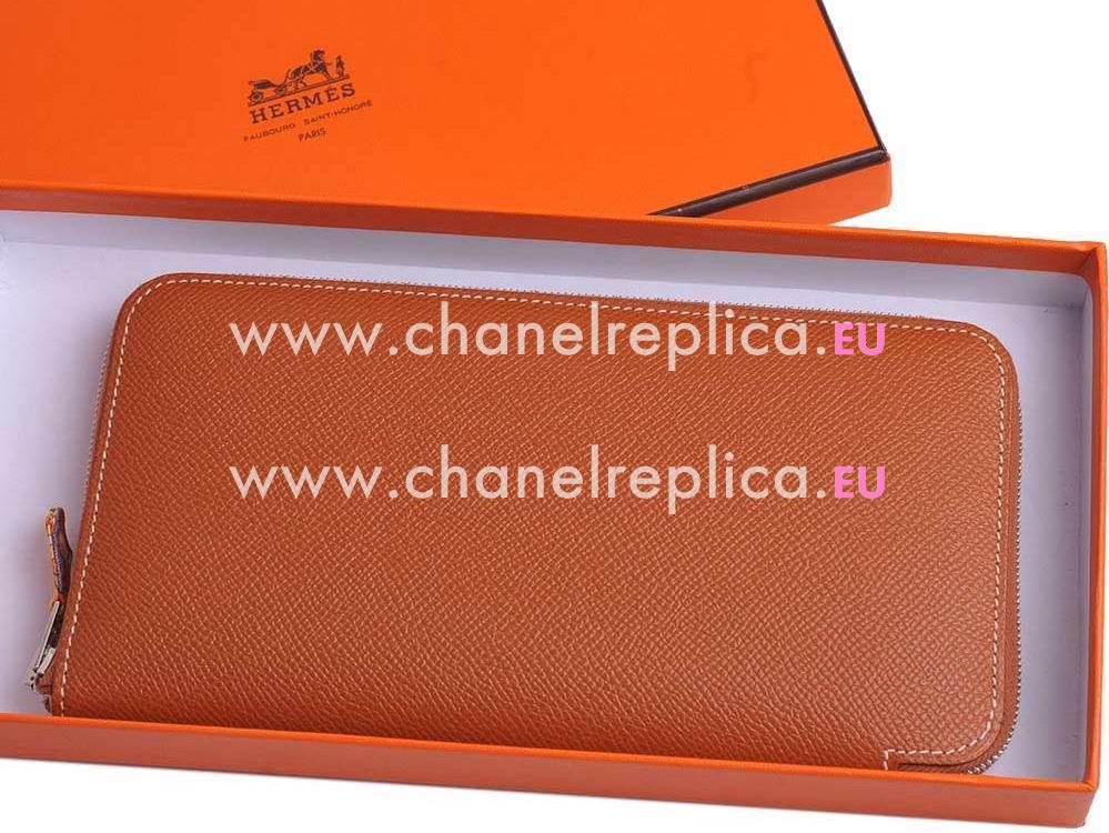 Hermes Kelly Epsom Leather Long Wallet Brown H50681