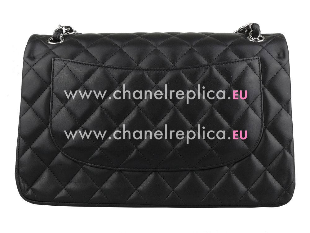 Chanel Lambskin Jumbo Double Flap Bag Black(Silver) A58600BLS