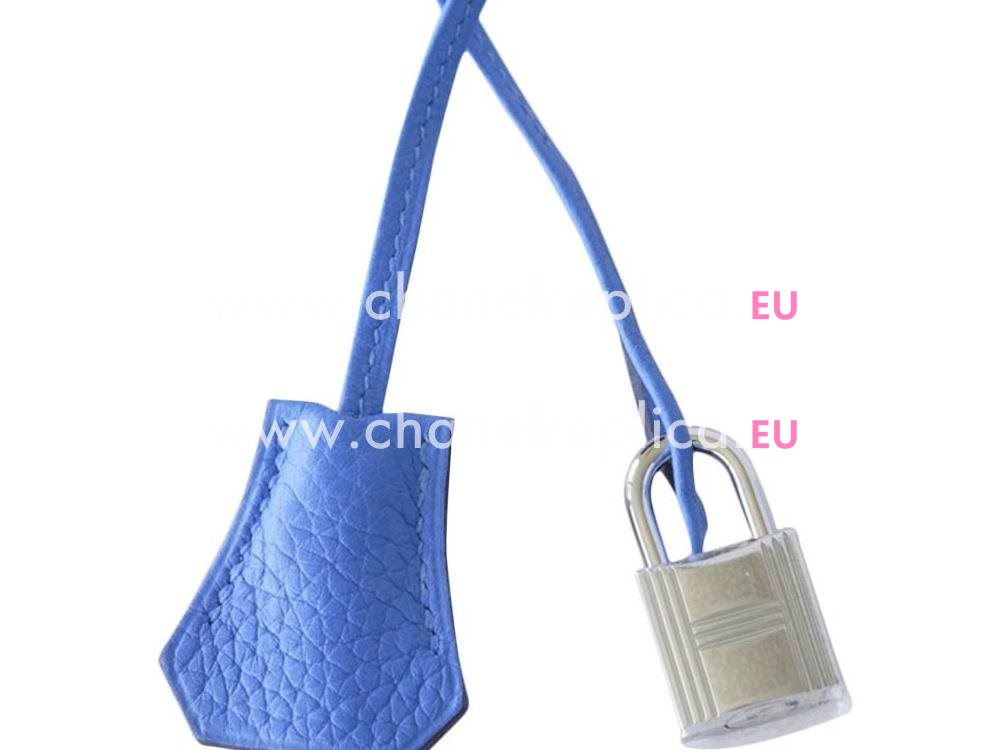 Hermes Birkin 35 Bleu Paradis Clemence Leather Palladium Hand Sew H1035LBS