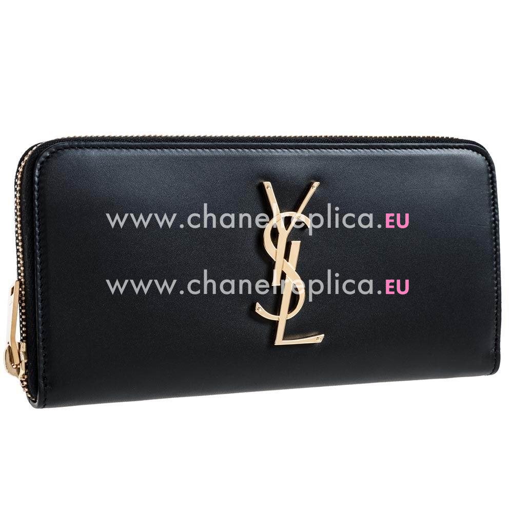 YSL Saint Laurent Calfskin Y Wallets In Black YSL5734970