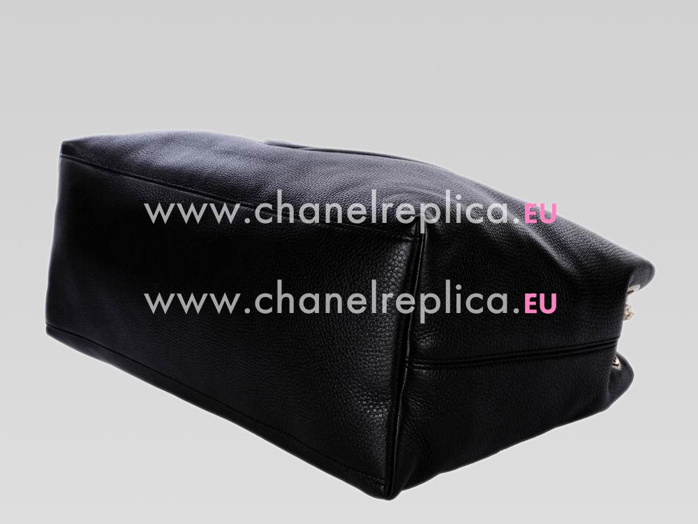 Gucci Calfskin Embossed Soho Tote Bag Black G462653