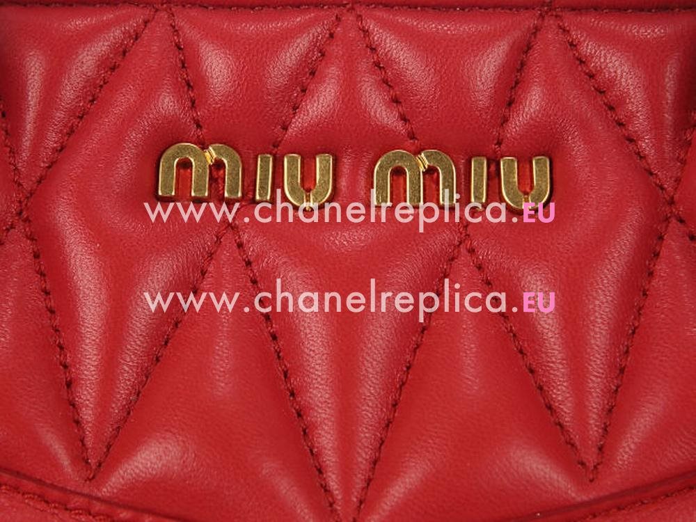 Miu Miu Nappa Biker Tote Bag In Red RN1032RE