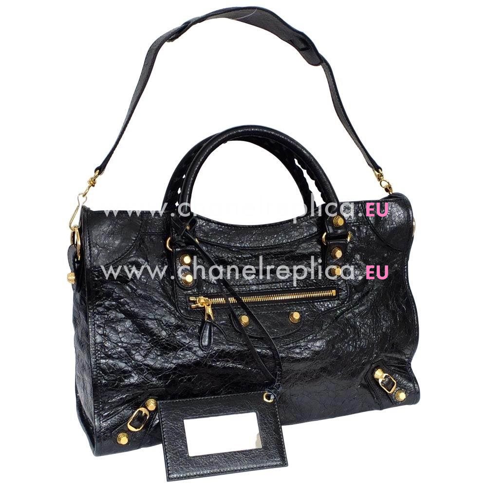 Balenciage City Lambskin Gold hardware Classic Bag Black B5598295