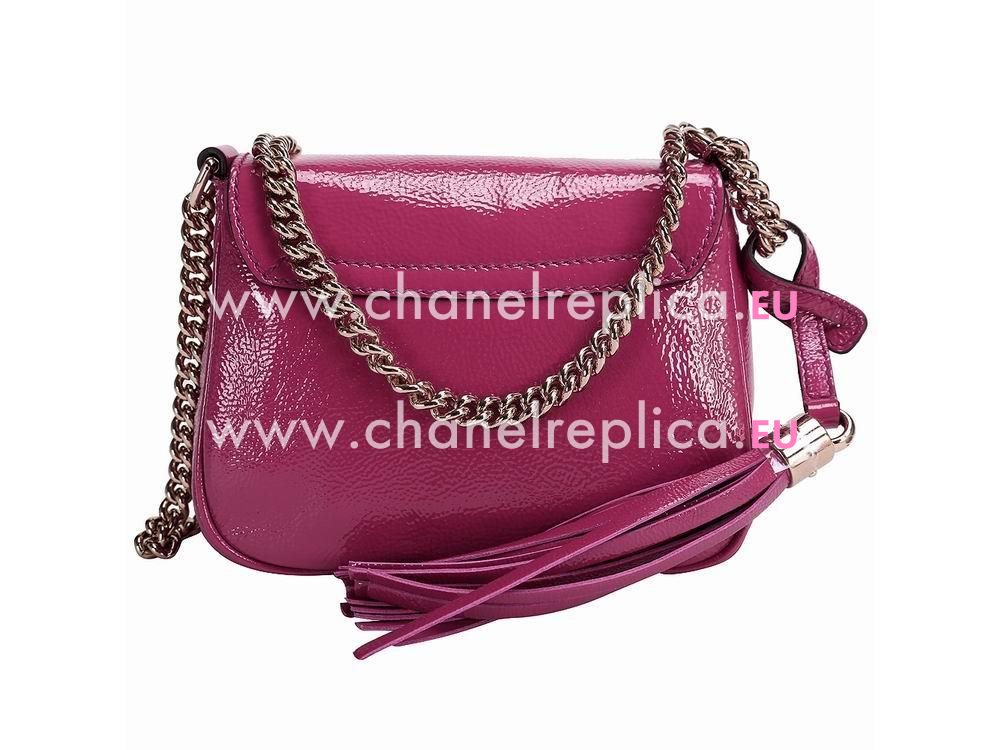 Gucci Soho GG Calfskin Patent Leather Bag Peach Red G509811