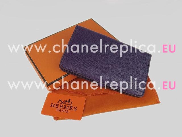 Hermes Dogon Clemence Leather Wallet In Purple HL.001E