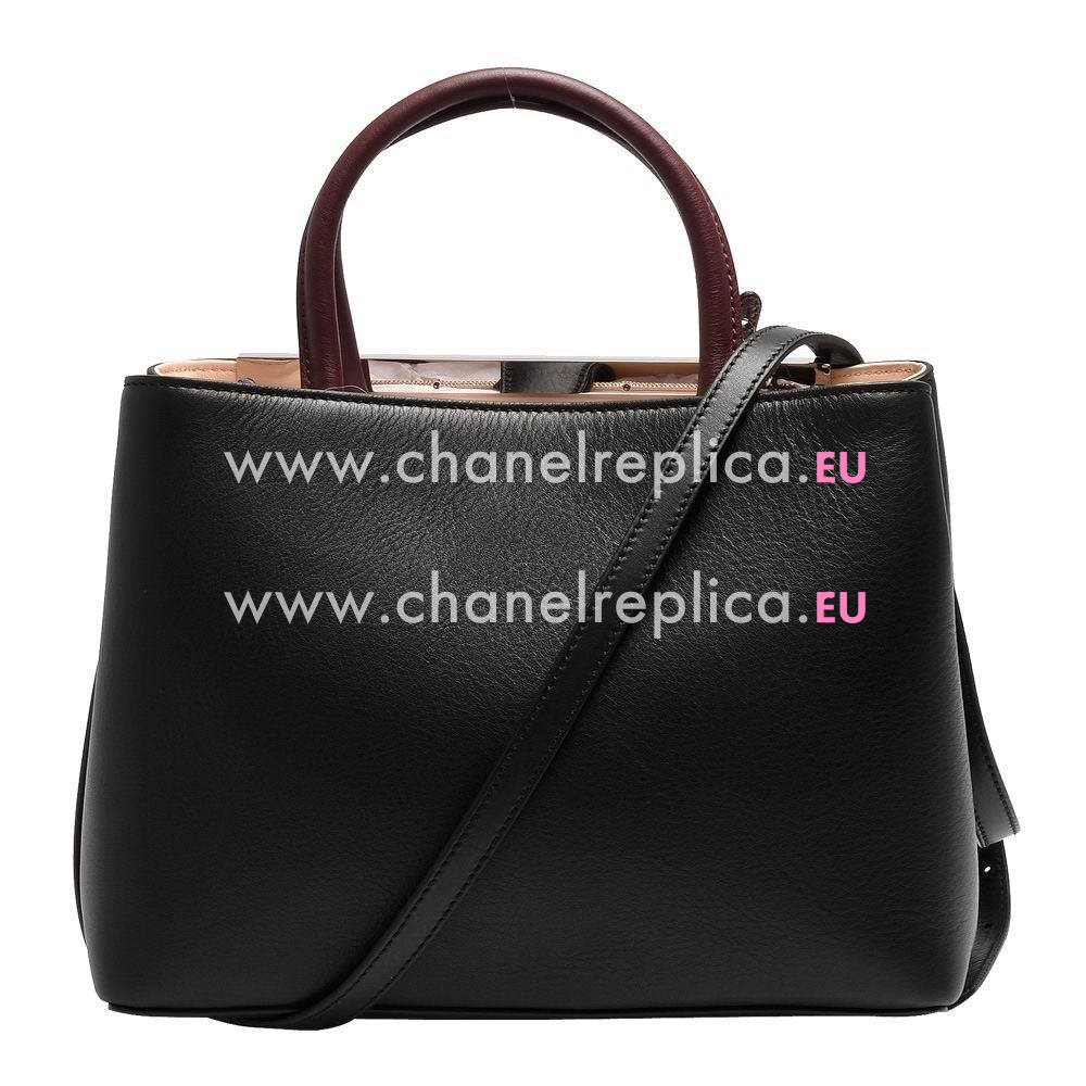 Fendi Petite 2 Jours Calfskin Handle/Shoulder Bag Black F6120713