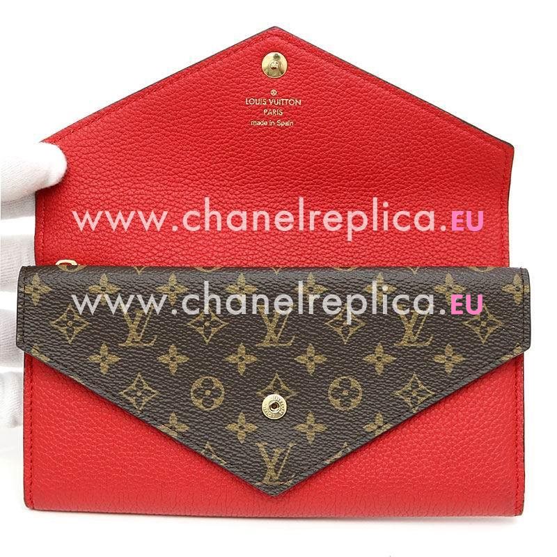 Louis Vuitton Double V Monogram Canvas Fine-grained calf Leather Wallet M64317