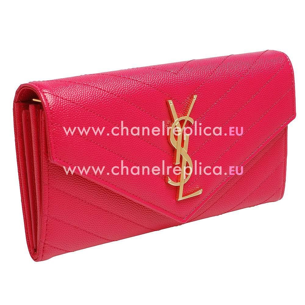 YSL Monogram Caviar CalfskinWallets In Red YSL5754181