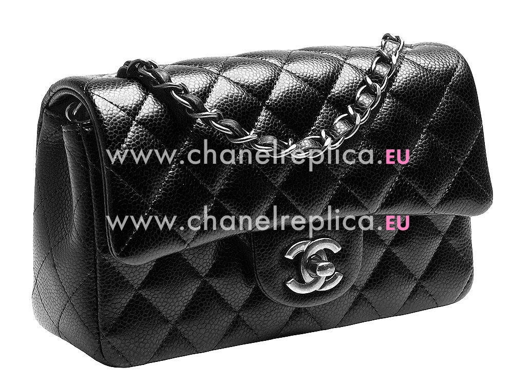 Chanel Caviar Mini Classic Flap Bag Black Anti-Silver A69900C-BLK-BLKSS