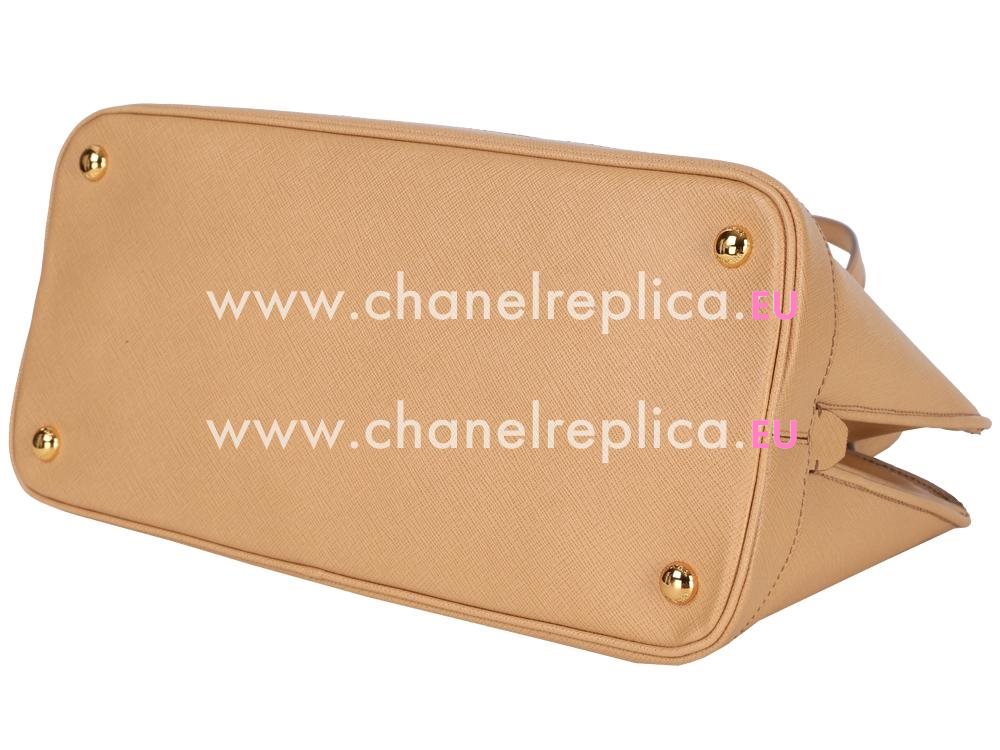 Prada Saffiano Lux Scratch Resistant Calfskin Handbag Camel P78694