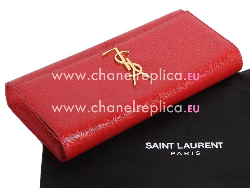 YSL Saint Leather Paris Y Calfskin Wallets In Red YSL5236557