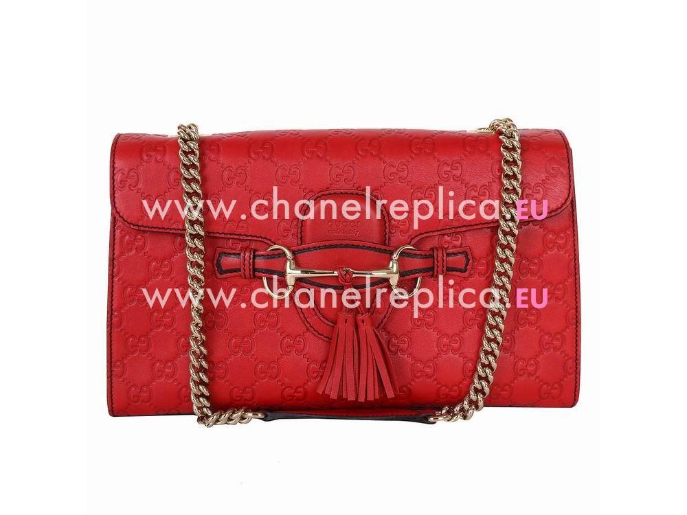 Gucci Cavans Calfskin shoulder Bag In Red G705986