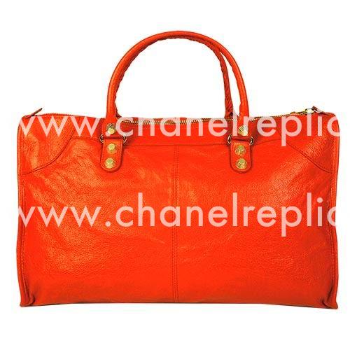 Balenciage Gaint 12 Work Lambskin Gold hardware Bag Orange B2055105