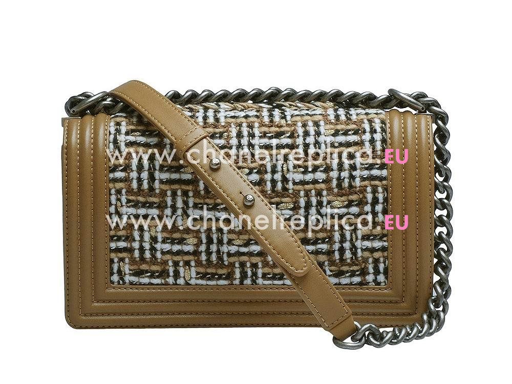 Chanel Paris-Shanghai Cowhide Fringed Boy Camel A551677