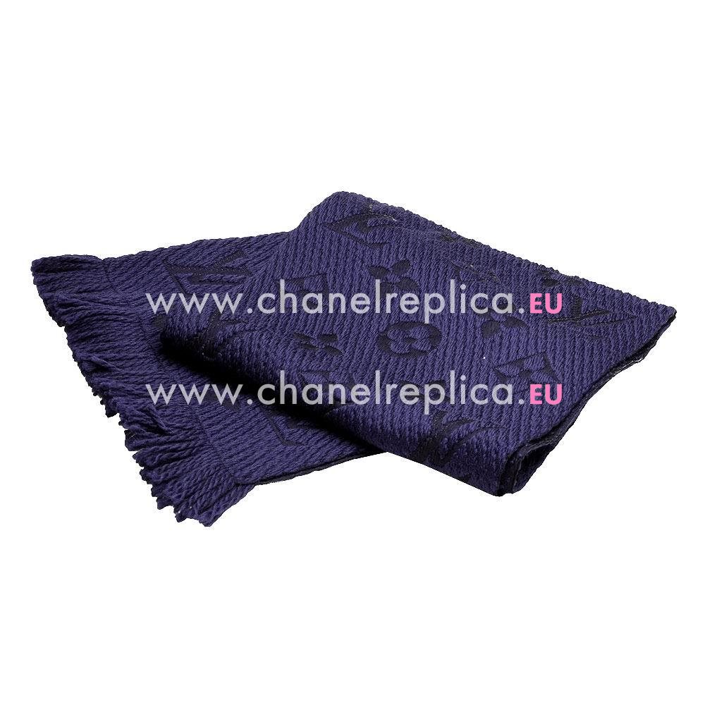 Louis Vuitton Logomania Shine Silk Wool Scarf Violet M75703