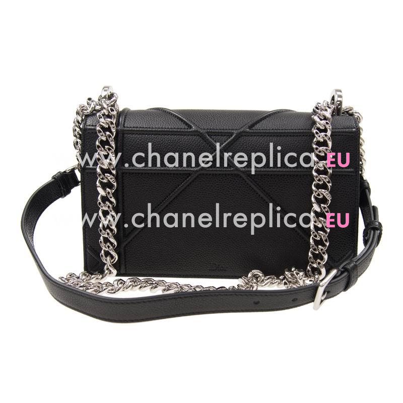 Christian Dior Small Diorama Bag Grain Cowhide Black Silver-tone Lock M0421PVRG900