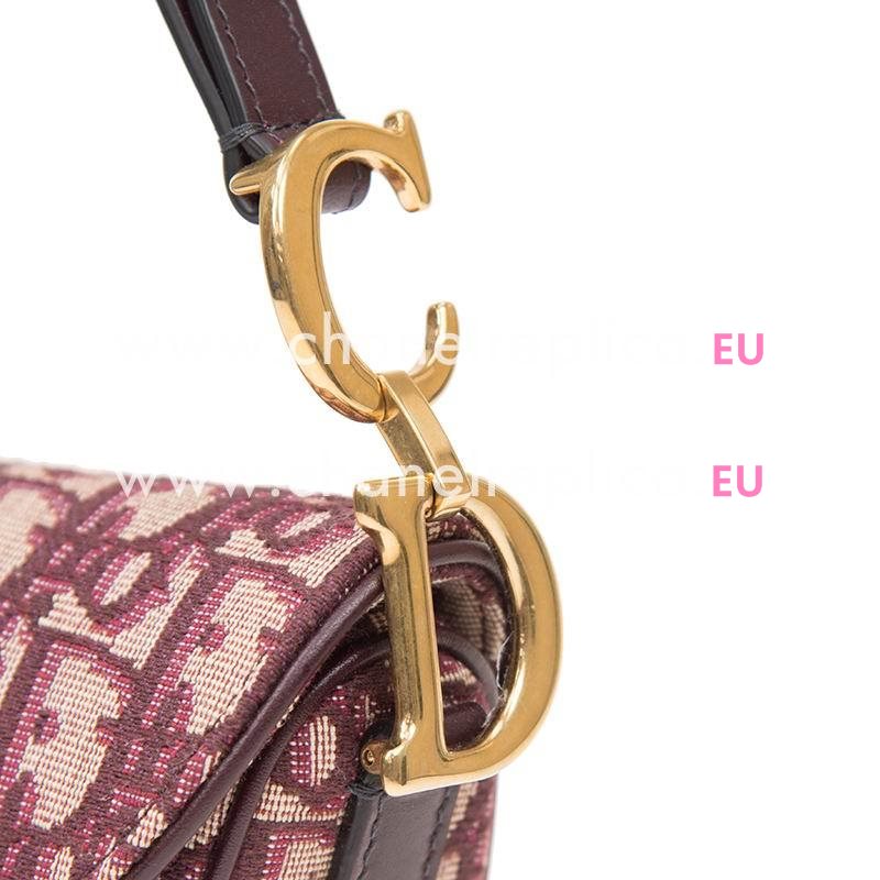 Christian Dior Mini Dior Oblique Saddle Bag Burgundy M0447CTZQ974