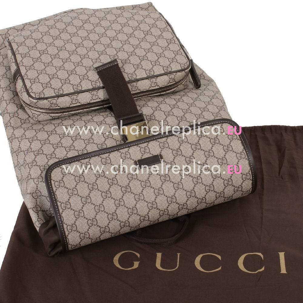 Gucci Classic GG Plus Calfskin Canvas Leather Bag In Coffee G5106692