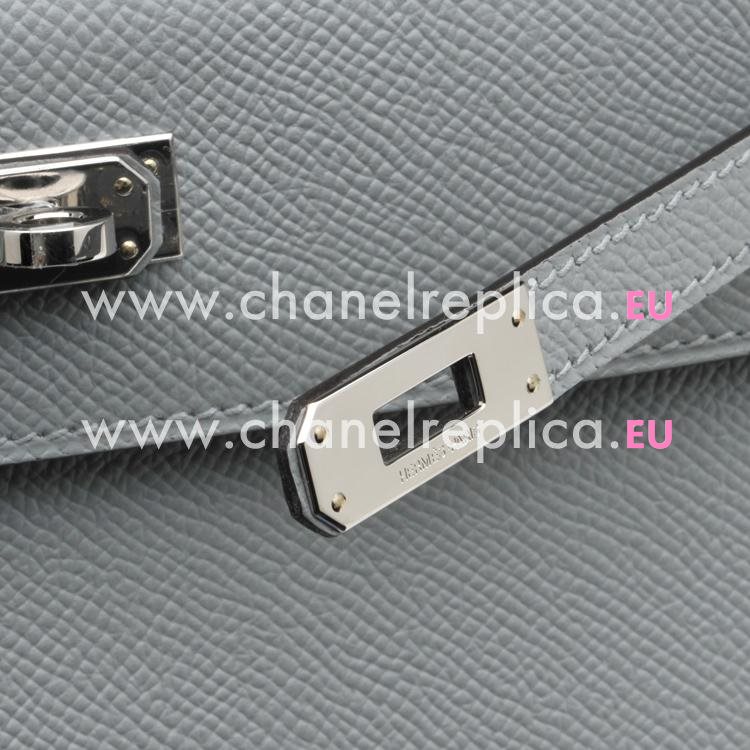 Hermes Kelly Mini Pochette Bleu Gacier Epsom Leather Palladium hardware HK1022MLG