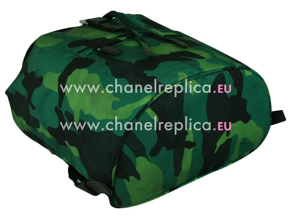 Prada Classic Triangle Logo Nylon Camouflage Backpack Green PR55530