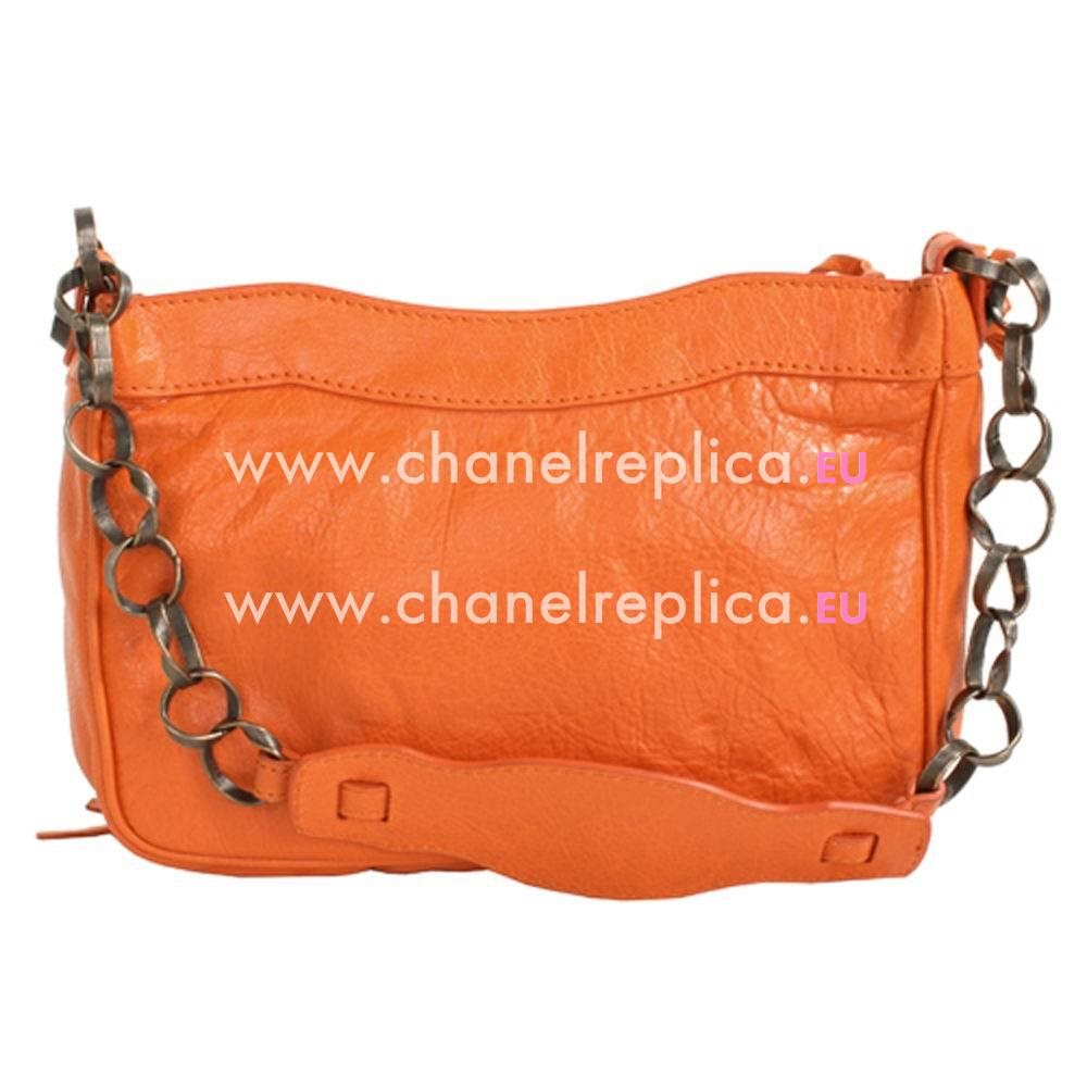 Balenciage Miroir Calfskin Aged Brass hardware Bag Orange B2055070