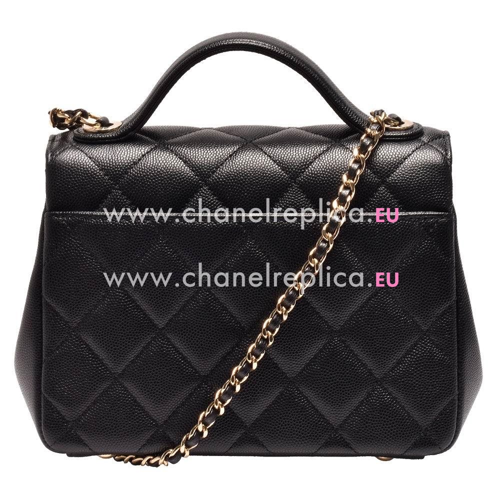 Chanel Affinity Flap Caviar Leather Gold Hardware Mini Bag Black A552E48