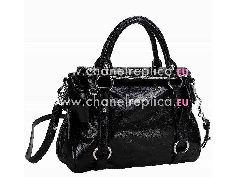 Miu Miu Vitello Lux Calfskin Bow Bag Black MU5111