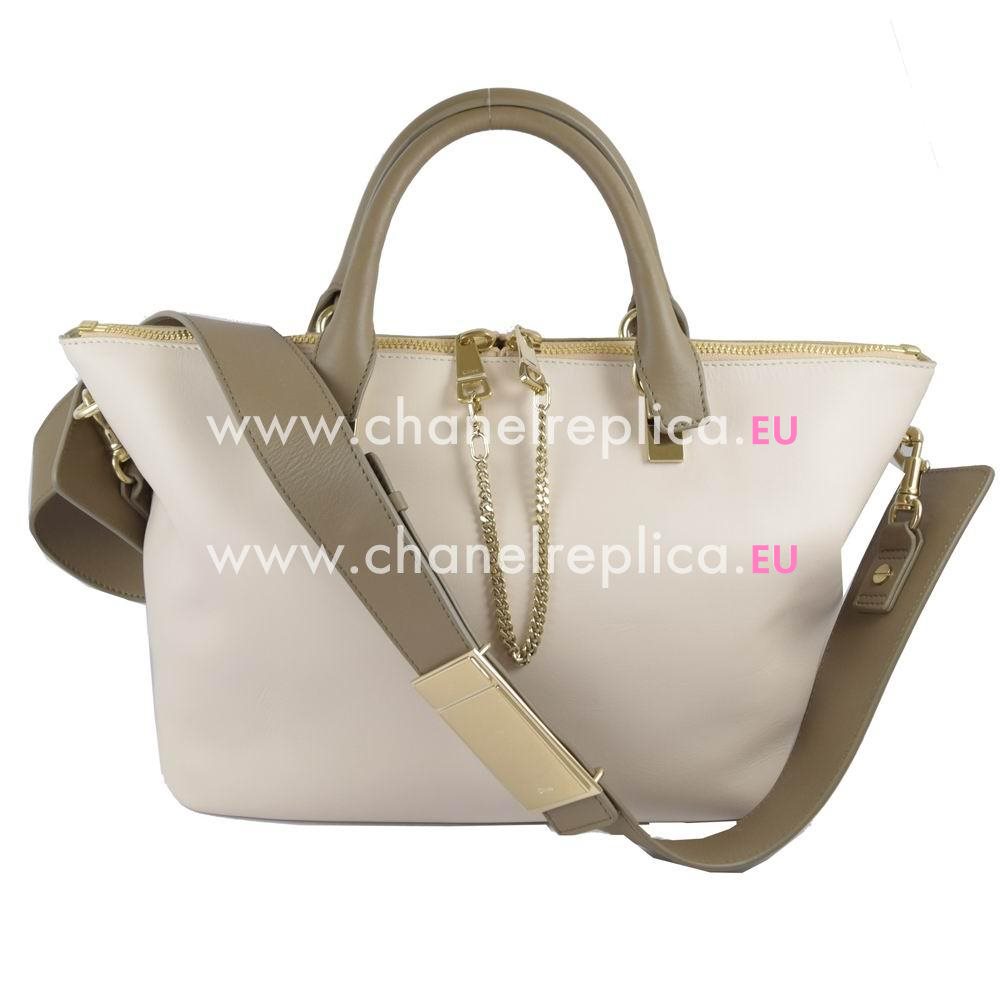 Chloe Baylee Calfskin Hand Bag In Gray/White C4718178