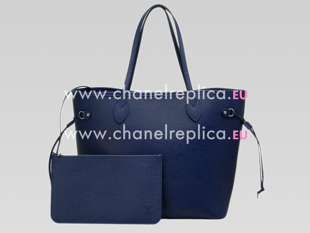 Louis Vuitton Epi Leather Neverfull MM Tote Bag Deep Blue M40885