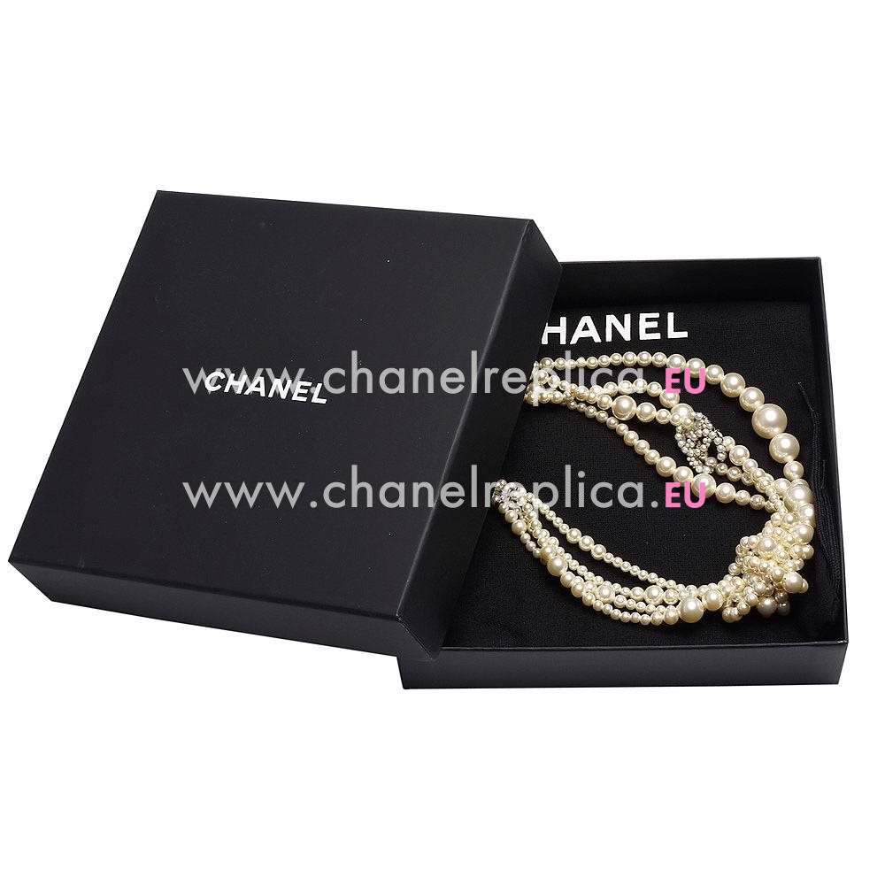 Chanel Classic CC Logo Metal/Pearl Necklace Gold Color FD825068