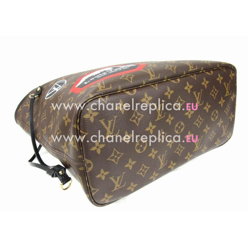 Louis Vuitton Neverfull Monogram Coated Canvas Exterior Bag MM M42844