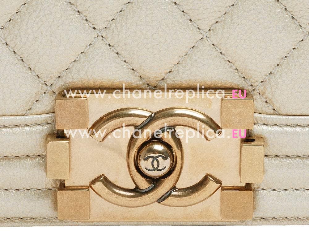 Chanel Caviar Anti-Gold Chain 28cm Boy Bag Light Gold A59473