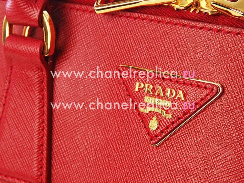 Prada Lux Saffiano Cowhide Handle/Shoulder Bag Fire Red PR5362360