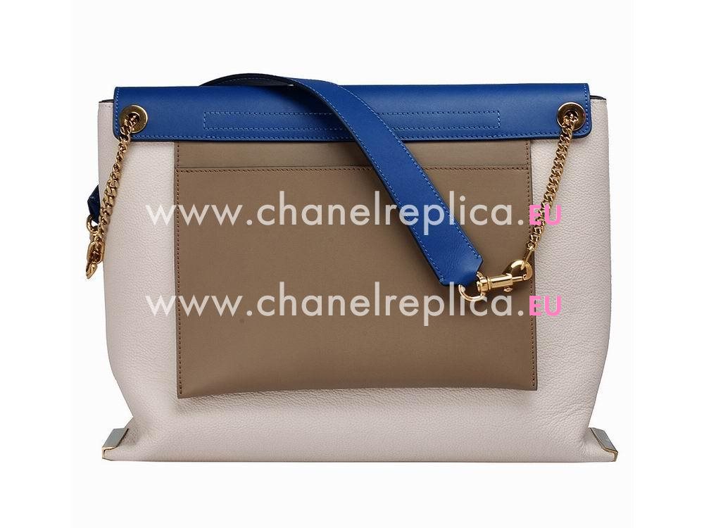 Chloe CLARE Calfskin Hand Bag In Blue CL53980