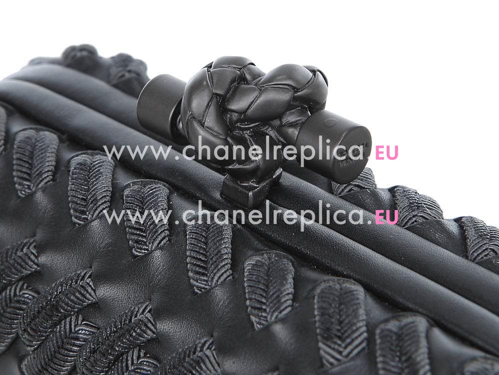 Bottega Veneta Lambskin Intreccio Impero Ayers Knot Black BV113085